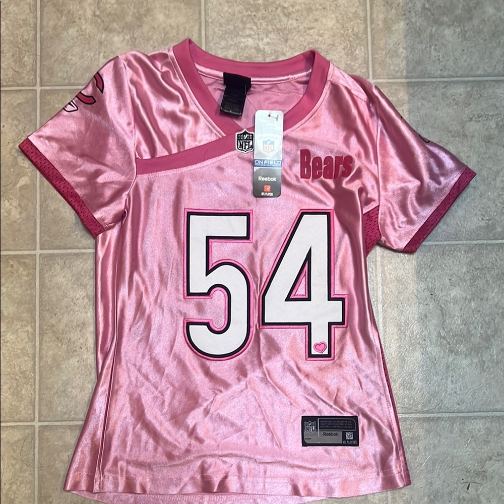 NEW nfl Reebok Women's Pink Chicago Bears Jersey Urlacher M